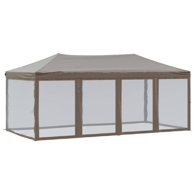 Berkfield Home Folding Party Tent with Sidewalls Taupe 3x6 m - image 1