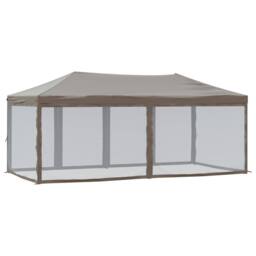 Berkfield Home Folding Party Tent with Sidewalls Taupe 3x6 m - thumbnail 5