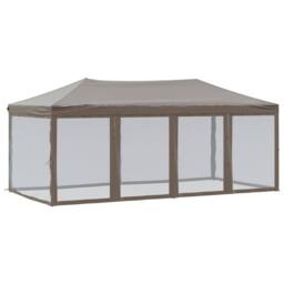 Berkfield Home Folding Party Tent with Sidewalls Taupe 3x6 m - thumbnail 1