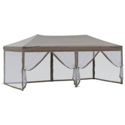 Berkfield Home Folding Party Tent with Sidewalls Taupe 3x6 m - thumbnail 6