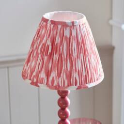 Netlighting Higgledy Gloss Pink Table Lamp Pink Fabric Ikat Shade 25cm E14 - thumbnail 3