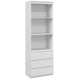 HOMCOM 180cm Tall Bookcase with Storage, Free Standing Bookshelf with 3 Shelves & 3 Drawers, Display Cabinet for Living Room, Home Office, Bedroom - thumbnail 2