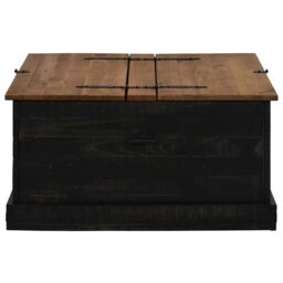 Berkfield Home Storage Chest HALDEN Black 91x91x47 cm Solid Wood Pine - Size: 91 x 91 x 47 cm - thumbnail 4