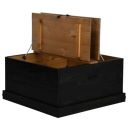 Berkfield Home Storage Chest HALDEN Black 91x91x47 cm Solid Wood Pine - Size: 91 x 91 x 47 cm - thumbnail 6