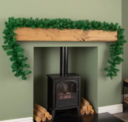 Samuel Alexander 2.7m x 20cm Plain Green Christmas Garland with 260 Tips - Size: 2.7m x 20 cm - thumbnail 1