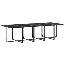 Berkfield Home 15 Piece Garden Dining Set Black Poly Rattan - thumbnail 3