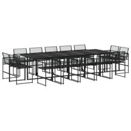 Berkfield Home 15 Piece Garden Dining Set Black Poly Rattan - thumbnail 2