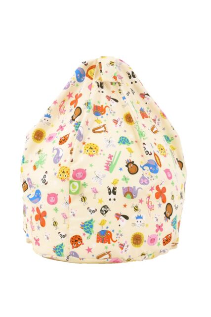 Bean Lazy Cotton Party Animals Bean Bag Large Size in Light Beige - image 1