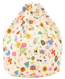 Bean Lazy Cotton Party Animals Bean Bag Large Size in Light Beige - thumbnail 2