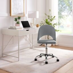 FurnitureboxUK Chicago Velvet Office Chair in Grey - thumbnail 2