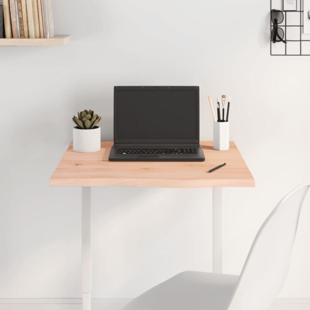 Berkfield Home Table Top 60x60x2 cm Untreated Solid Wood Oak in Brown - Size: 60 x 60 x 2 cm - image 1