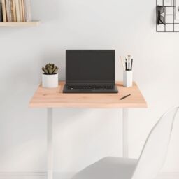 Berkfield Home Table Top 60x60x2 cm Untreated Solid Wood Oak in Brown - Size: 60 x 60 x 2 cm - thumbnail 1