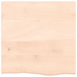 Berkfield Home Table Top 60x60x2 cm Untreated Solid Wood Oak in Brown - Size: 60 x 60 x 2 cm - thumbnail 3