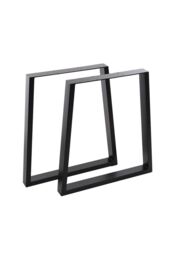 Living and Home 81x7x71cm Industrial Set of 2 Table Legs DIY Steel Furniture Legs in Black - Size: 81 x 7 x 71 cm - thumbnail 1