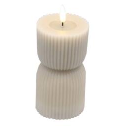 Sostter Hand Carved Stone Look LED Candle with Natural Glow - thumbnail 1