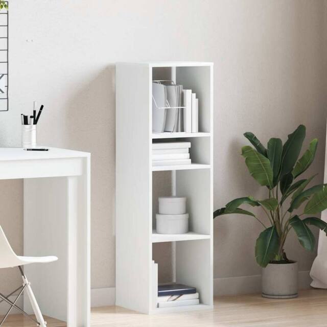 Berkfield Home Decorative Book Cabinet White 34x31x112 cm Engineered Wood - Size: 34 x 31 x 112 cm - image 1