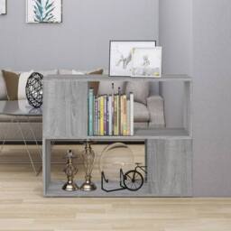 Berkfield Home Decorative Book Cabinet/Room Divider Grey Sonoma 80x24x63 cm - Size: 80 x 24 x 63 cm - thumbnail 2