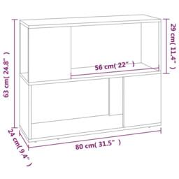 Berkfield Home Decorative Book Cabinet/Room Divider Grey Sonoma 80x24x63 cm - Size: 80 x 24 x 63 cm - thumbnail 8