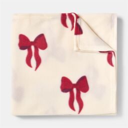 OHS Bows Polar Fleece Soft Warm Throw Blanket in Red - Size: 120 cm x 150 cm - thumbnail 6