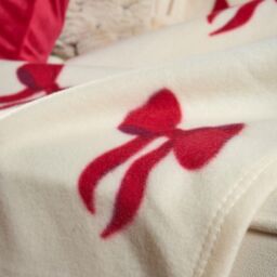 OHS Bows Polar Fleece Soft Warm Throw Blanket in Red - Size: 120 cm x 150 cm - thumbnail 4