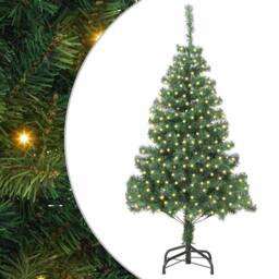 Berkfield Home Lush Christmas Tree with 300 LEDs with Stand Green 180 cm PVC - thumbnail 3