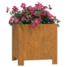 Berkfield Home Planters with Legs 2 pcs Rusty 32x30x33 cm Corten Steel in Brown - Size: 32 x 30 x 33 cm - thumbnail 3
