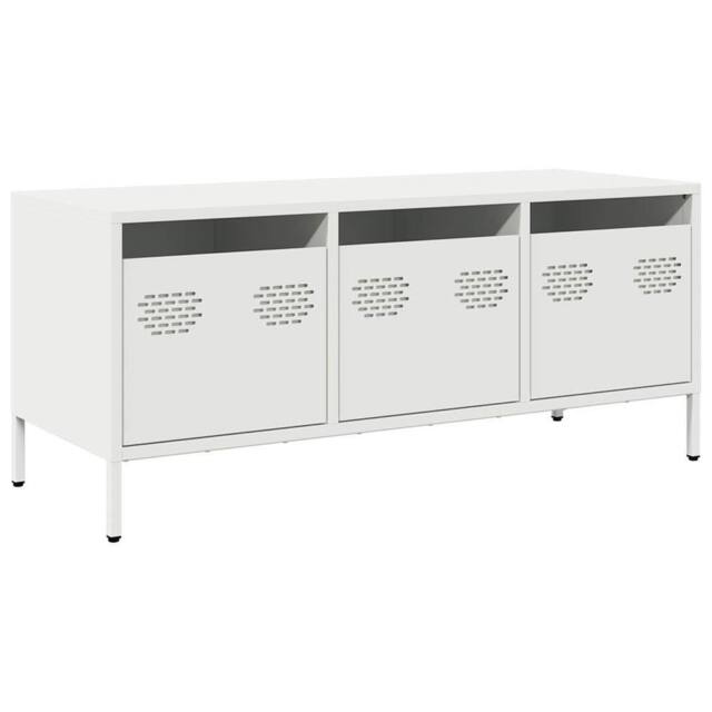 Berkfield Home TV Cabinet White 101.5x39x43.5 cm Cold-rolled Steel - image 1