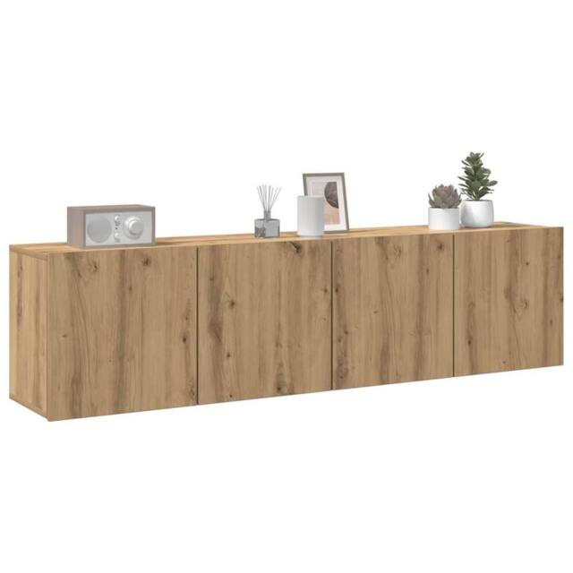 Berkfield Home TV Cabinets Wall-mounted 2 pcs Artisian Oak 80x30x41 cm in Brown - Size: 80 x 30 x 41 cm - image 1