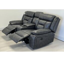 Snugg Furniture UK Limited Novan Electric Recliner 2 Seater Sofa Suite in Black - thumbnail 3