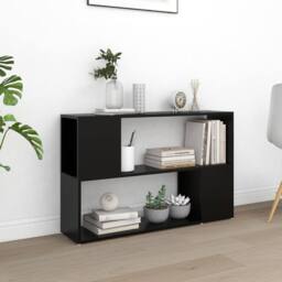 Berkfield Home Book Cabinet Black 100x24x63 cm Engineered Wood - Size: 100 x 24 x 63 cm - thumbnail 2