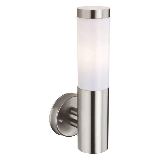 Netlighting Plaza 1 Light Wall Light Stainless Steel IP44 E27 in Grey