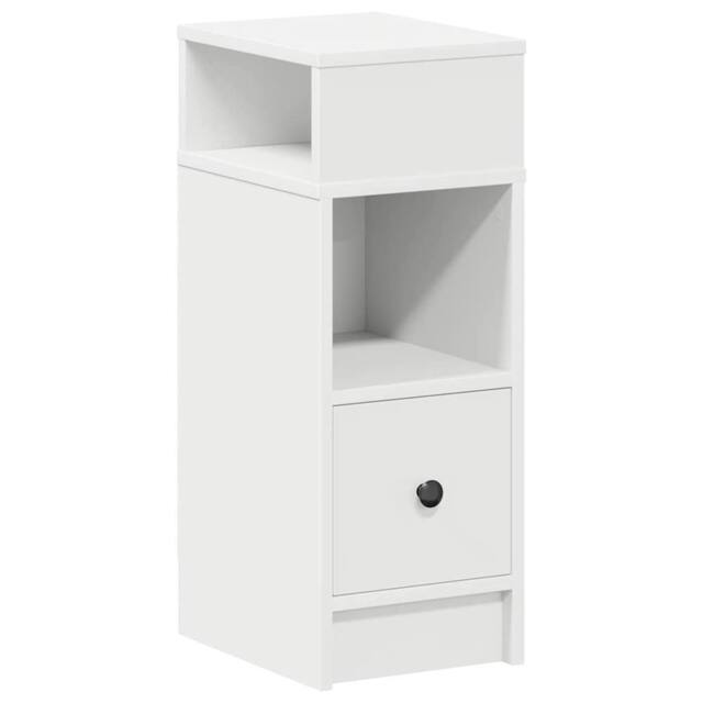 Berkfield Home Bedside Cabinet with Drawer White 25x31x66 cm - Size: 25 x 31 x 66 cm - image 1