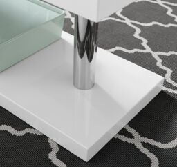 FurnitureboxUK Siena White High Gloss Modern Console Table With Rotating Storage Shelves - thumbnail 5