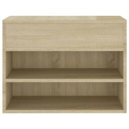 Berkfield Home Shoe Bench Sonoma Oak 60x30x45 cm Engineered Wood in Brown - Size: 60 x 30 x 45 cm - thumbnail 5