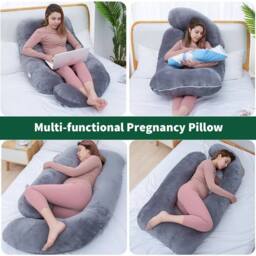 "Kelvenix Pregnancy Pillow 59"" U Shaped Soft Cushion Maternity Support in Grey - Size: Single" - thumbnail 5