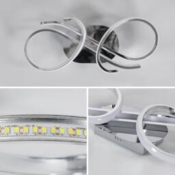 Pheashine Modern Chrome LED Ceiling Light, 36W Nordic Aluminum Flush Mount, 42cm in White - thumbnail 6