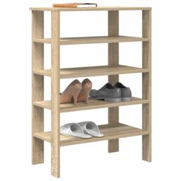 Berkfield Home Shoe Rack Sonoma Oak 61x32x87.5 cm Engineered Wood in Brown - thumbnail 1