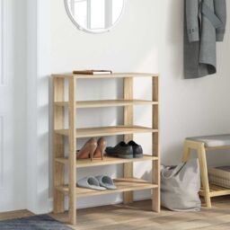 Berkfield Home Shoe Rack Sonoma Oak 61x32x87.5 cm Engineered Wood in Brown - thumbnail 3