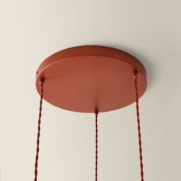 ValueLights Akira Pleated 3 Way Triple Drop Ceiling Pendant Light with LED Bulbs in Burnt Orange - thumbnail 4