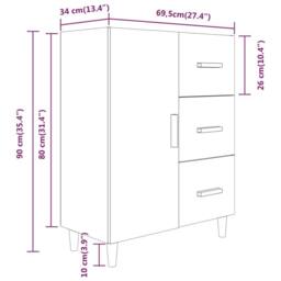 Berkfield Home Sideboard Concrete Grey 69.5x34x90 cm Engineered Wood - thumbnail 9