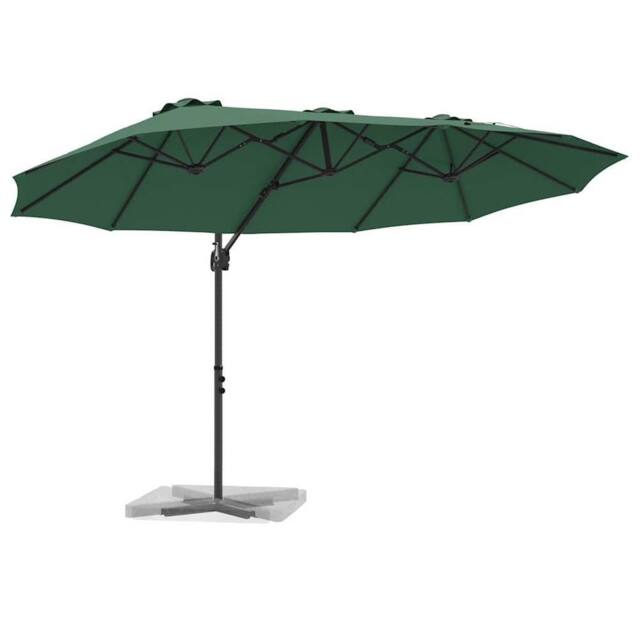 Berkfield Home Modern Garden Cantilever Parasol with Lock Green 372 x 198 x 253 cm - image 1