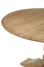Orsina Oak Wood Natural Round Dining Table, Dining Room Table with Carved Base, Artistic Dining Table for Kitchen - thumbnail 3