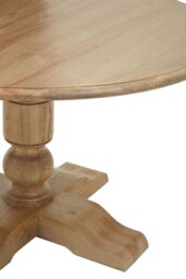 Orsina Oak Wood Natural Round Dining Table, Dining Room Table with Carved Base, Artistic Dining Table for Kitchen - thumbnail 5