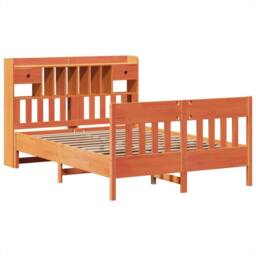 Berkfield Home Decorative Bed Frame without Mattress Wax Brown 160x200 cm Solid - thumbnail 1