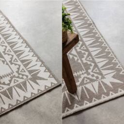 THE RUGS Dynamic Reversible Indoor & Outdoor Rug Polypropylene Oriental Rug in Beige - Size: 160 cm x 230 cm - thumbnail 6