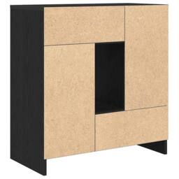 Berkfield Home Sideboard with Drawers & Doors Black Oak 70.5x34x74.5 cm - thumbnail 8