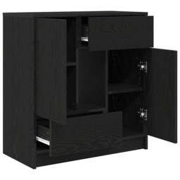 Berkfield Home Sideboard with Drawers & Doors Black Oak 70.5x34x74.5 cm - thumbnail 5