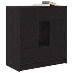 Berkfield Home Sideboard with Drawers & Doors Black Oak 70.5x34x74.5 cm - thumbnail 4