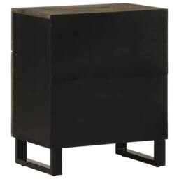 Berkfield Home Bedside Cabinet Black 50x33x60 cm Solid Wood Mango - Size: 50 x 33 x 60 cm - thumbnail 5