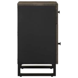 Berkfield Home Bedside Cabinet Black 50x33x60 cm Solid Wood Mango - Size: 50 x 33 x 60 cm - thumbnail 4